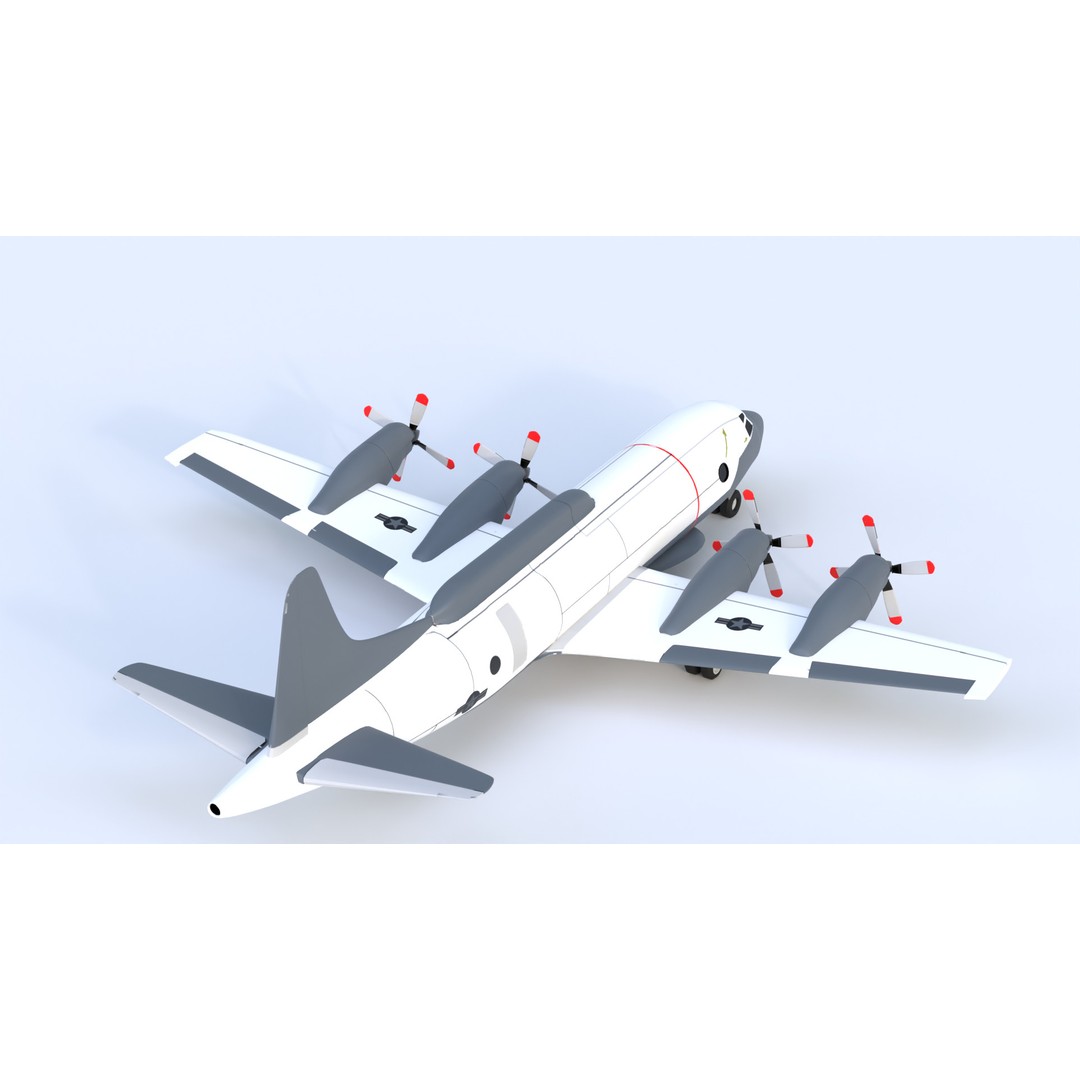 Lockheed EP-3E Aries II 3D Model – Low Poly Game Asset, FBX, OBJ - View 4