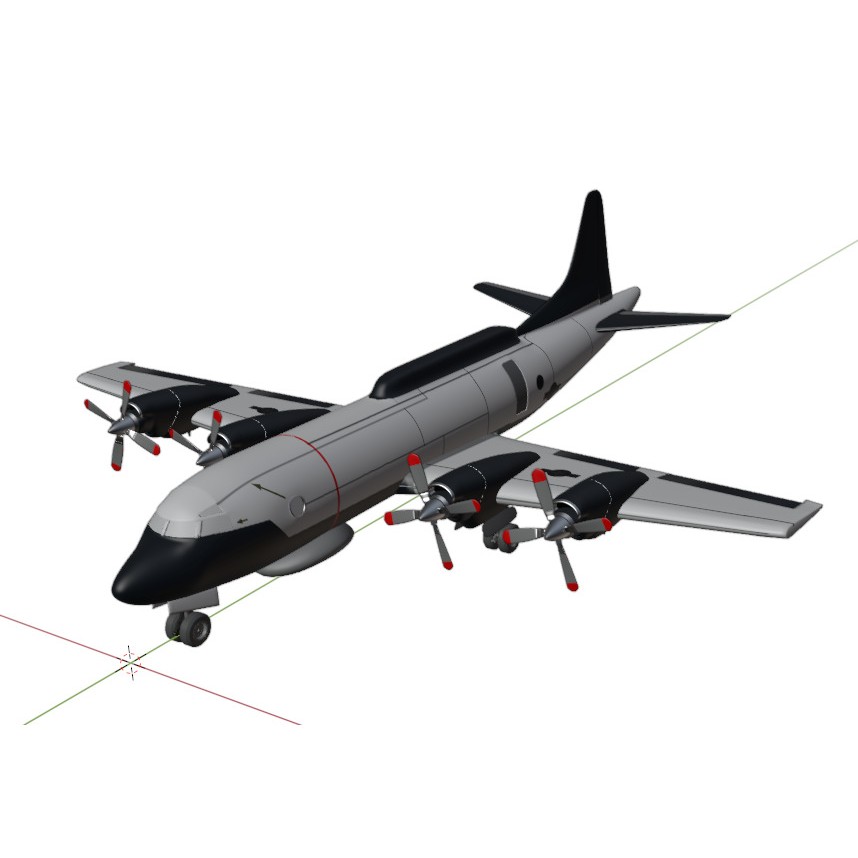 Lockheed EP-3E Aries II 3D Model – Low Poly Game Asset, FBX, OBJ - View 7