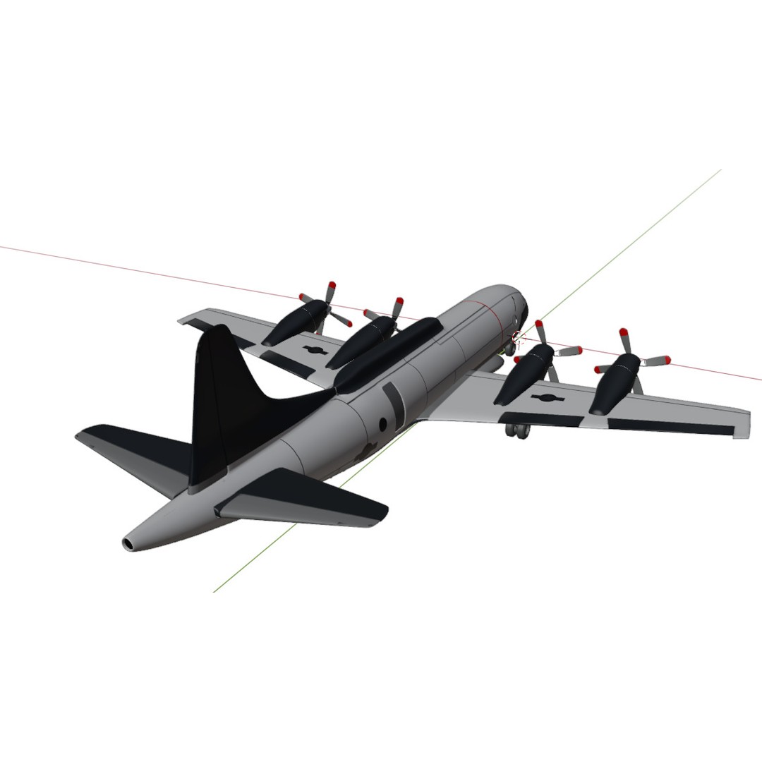 Lockheed EP-3E Aries II 3D Model – Low Poly Game Asset, FBX, OBJ - View 8