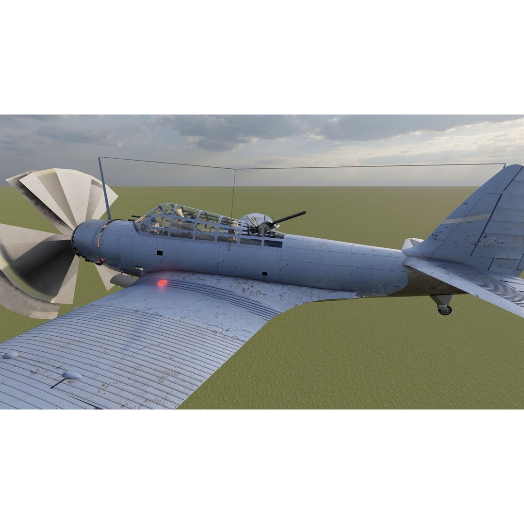 Douglas SBD Dauntless 3D Model – Textured Aircraft for Lumion - View 10