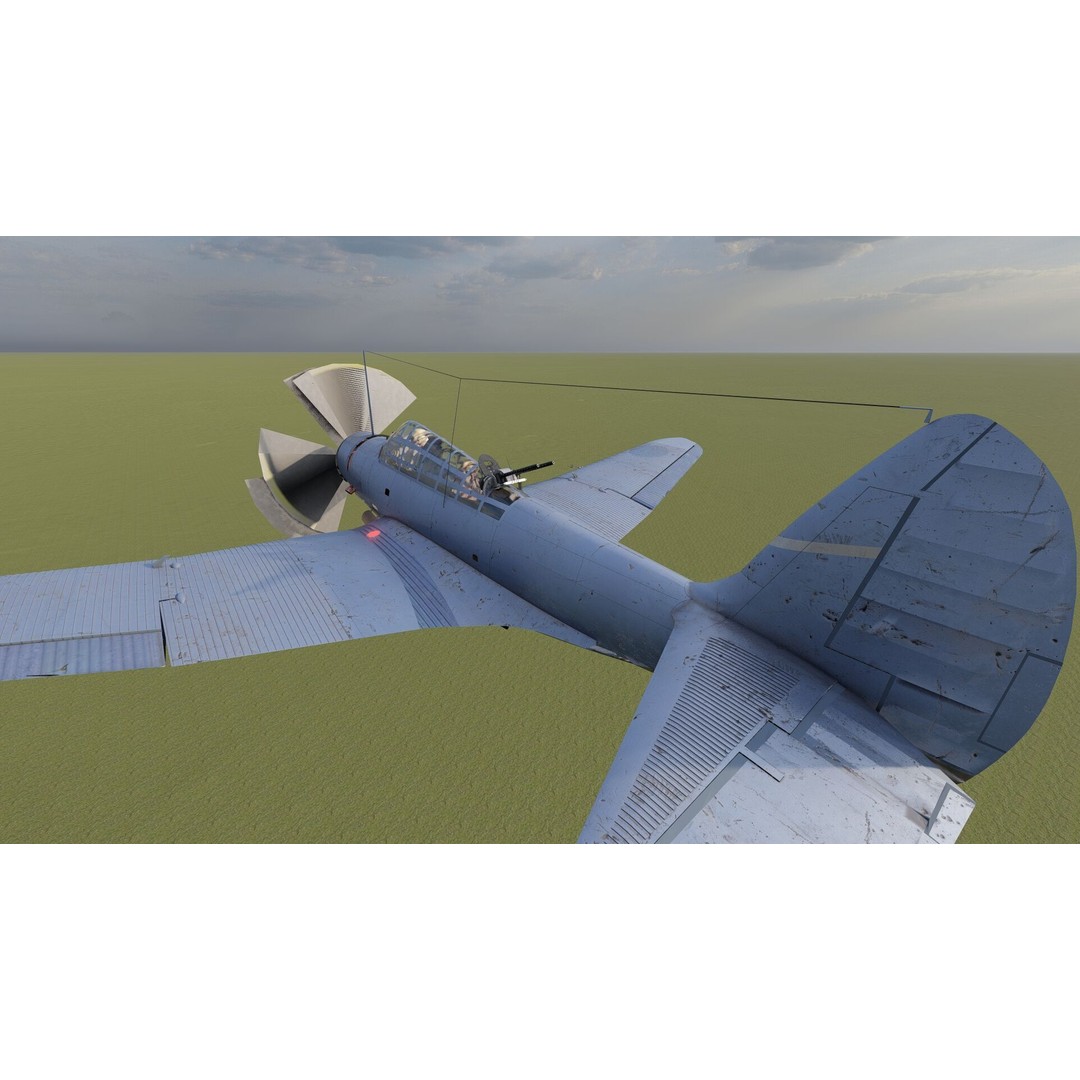 Douglas SBD Dauntless 3D Model – Textured Aircraft for Lumion - View 11
