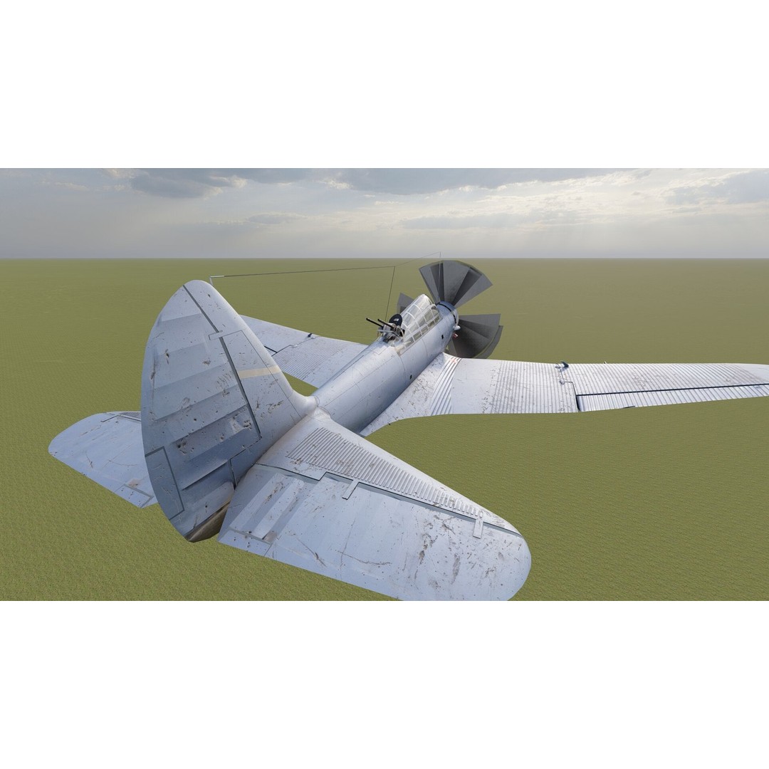 Douglas SBD Dauntless 3D Model – Textured Aircraft for Lumion - View 12