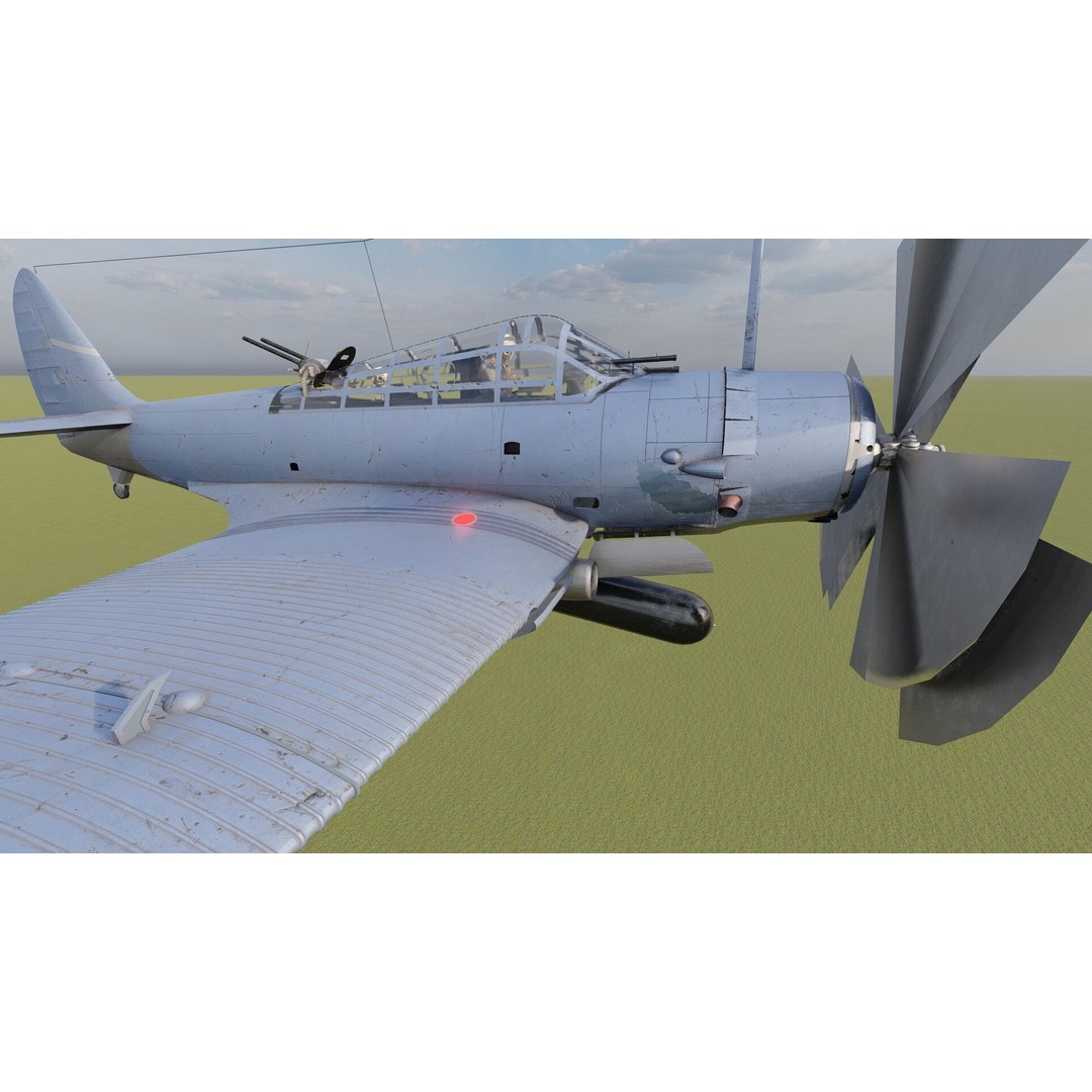 Douglas SBD Dauntless 3D Model – Textured Aircraft for Lumion - View 14