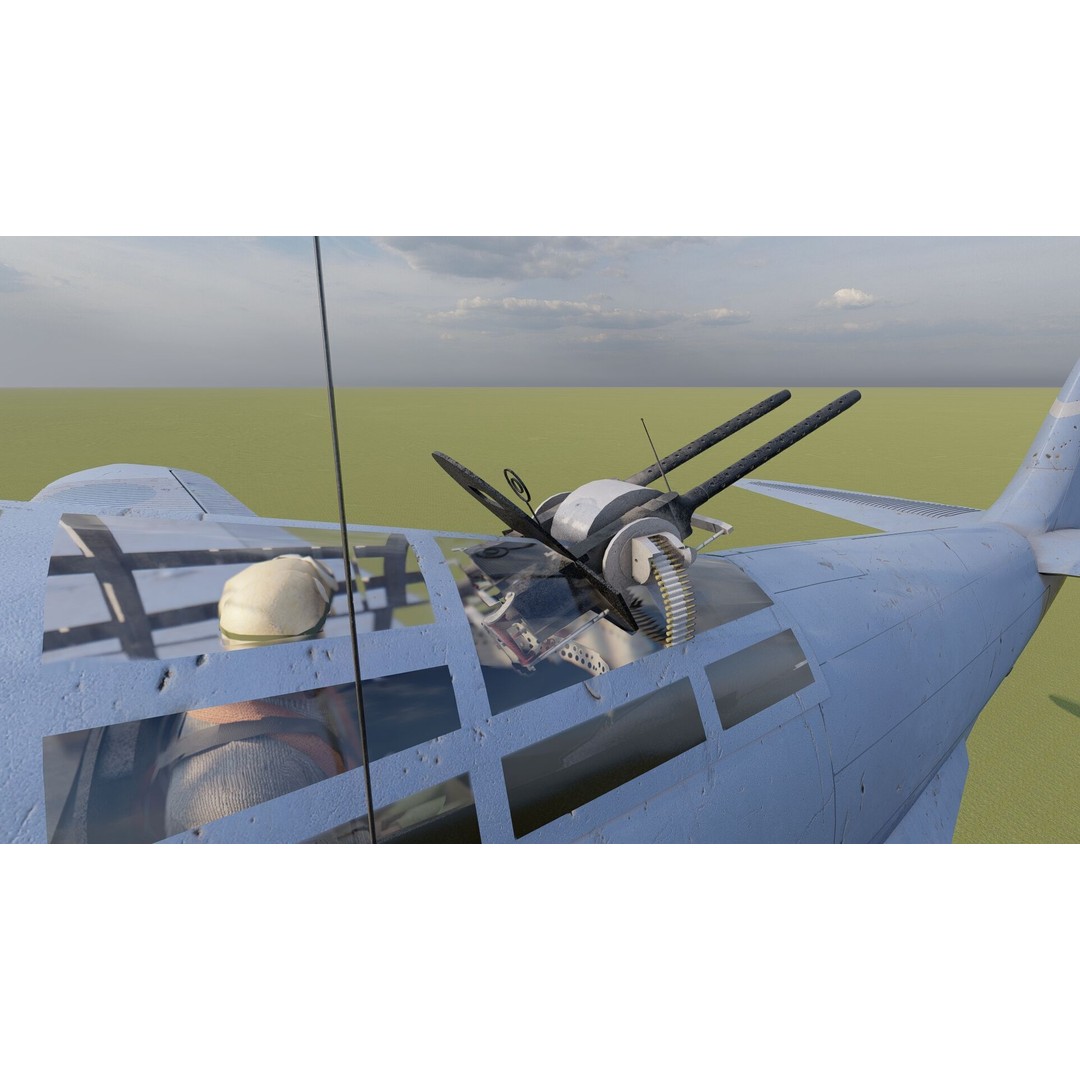 Douglas SBD Dauntless 3D Model – Textured Aircraft for Lumion - View 22