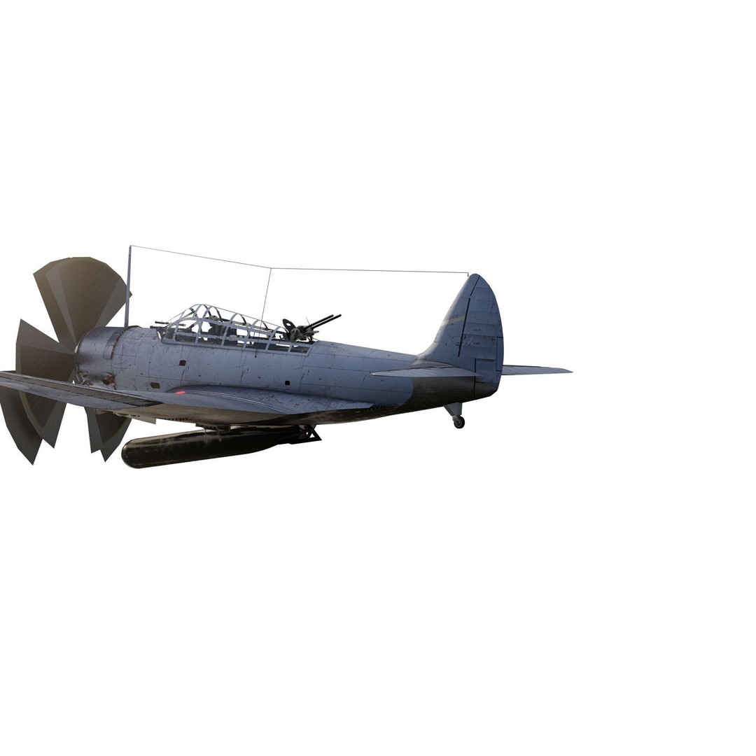 Douglas SBD Dauntless 3D Model – Textured Aircraft for Lumion - View 3