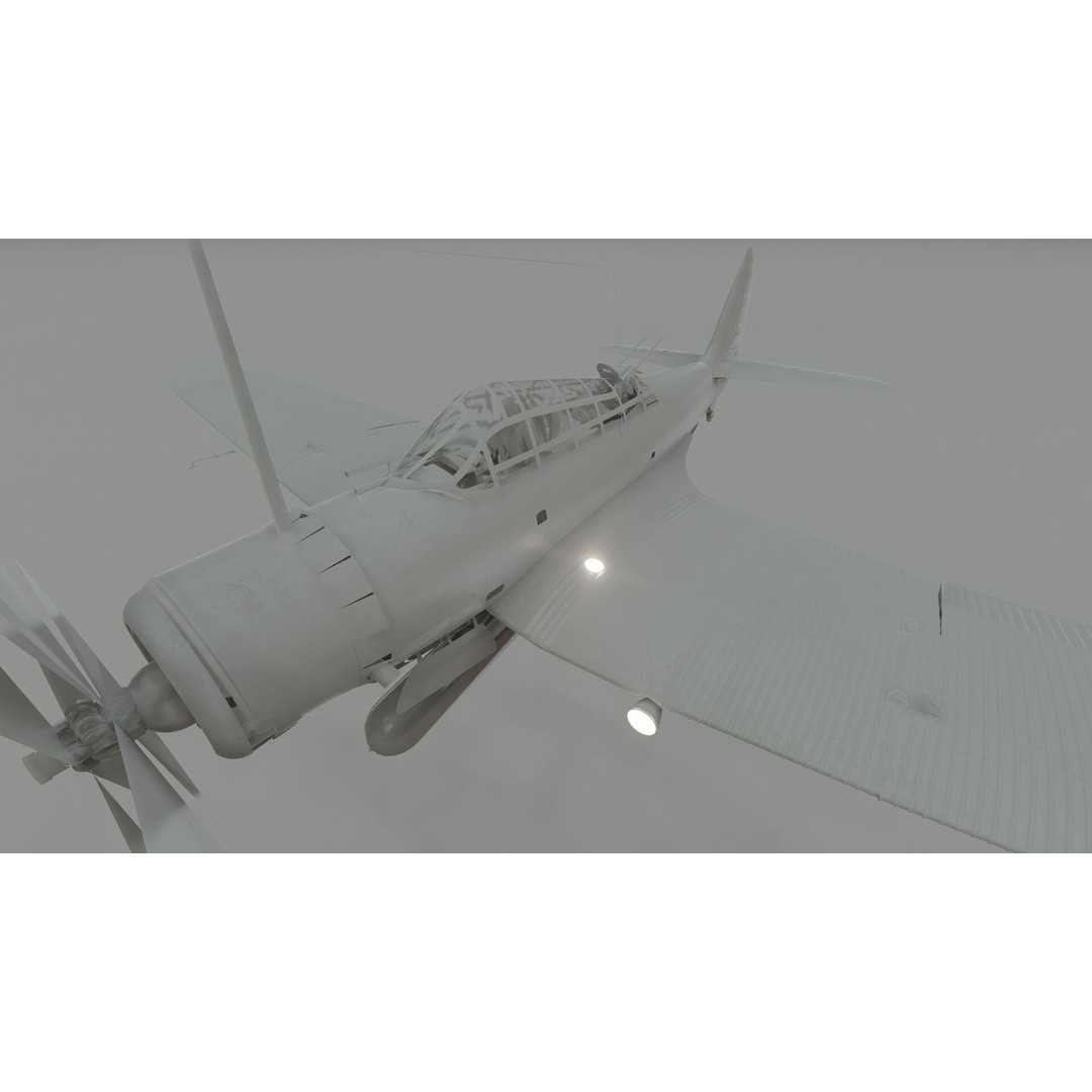 Douglas SBD Dauntless 3D Model – Textured Aircraft for Lumion - View 34