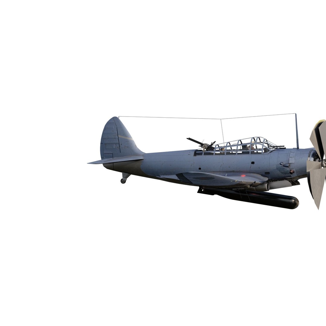 Douglas SBD Dauntless 3D Model – Textured Aircraft for Lumion - View 6