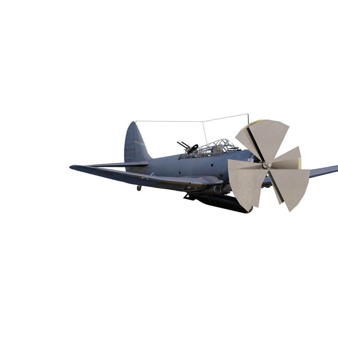 Douglas SBD Dauntless 3D Model – Textured Aircraft for Lumion - View 7
