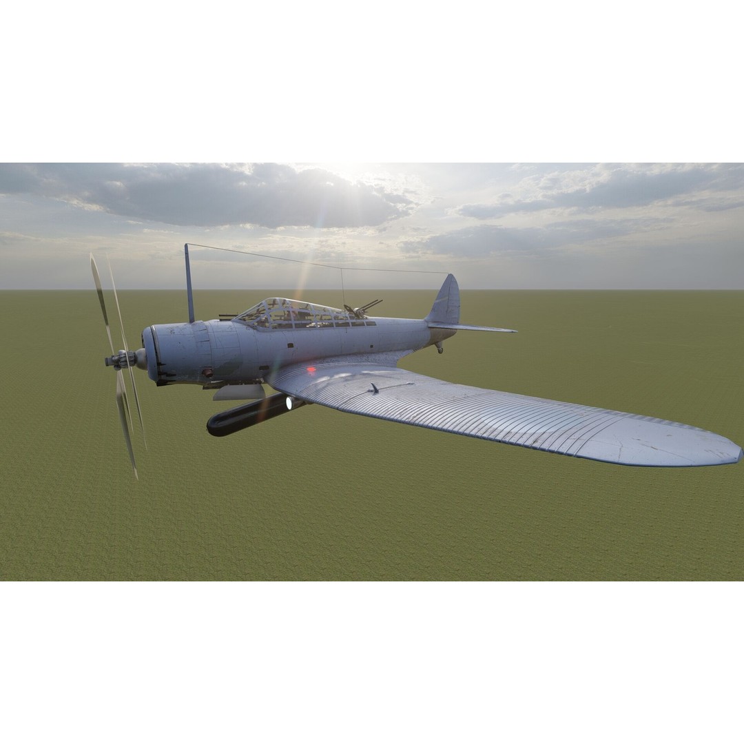 Douglas SBD Dauntless 3D Model – Textured Aircraft for Lumion - View 8