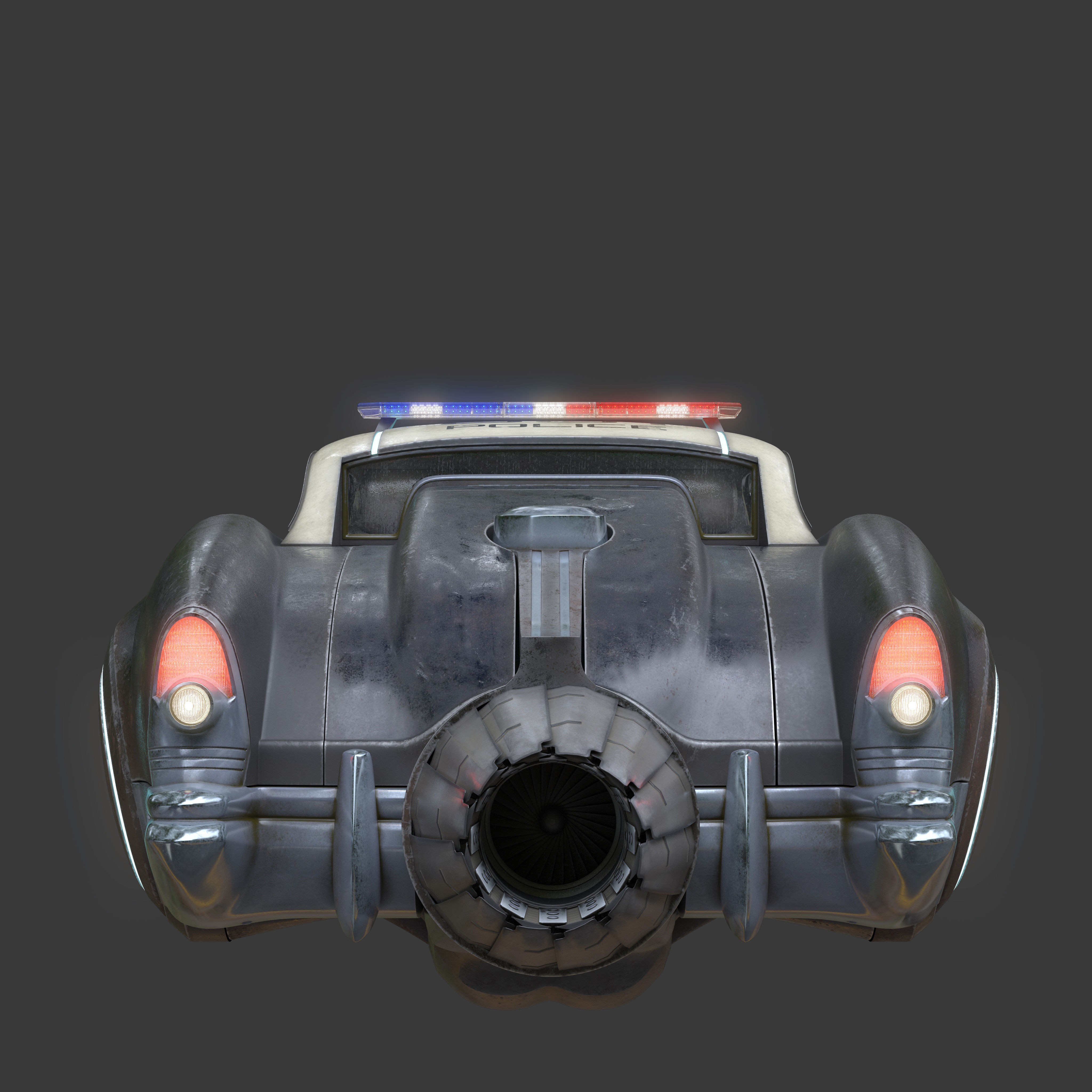 Futuristic Flying Car - PBR Game-Ready 3D Model - View 11