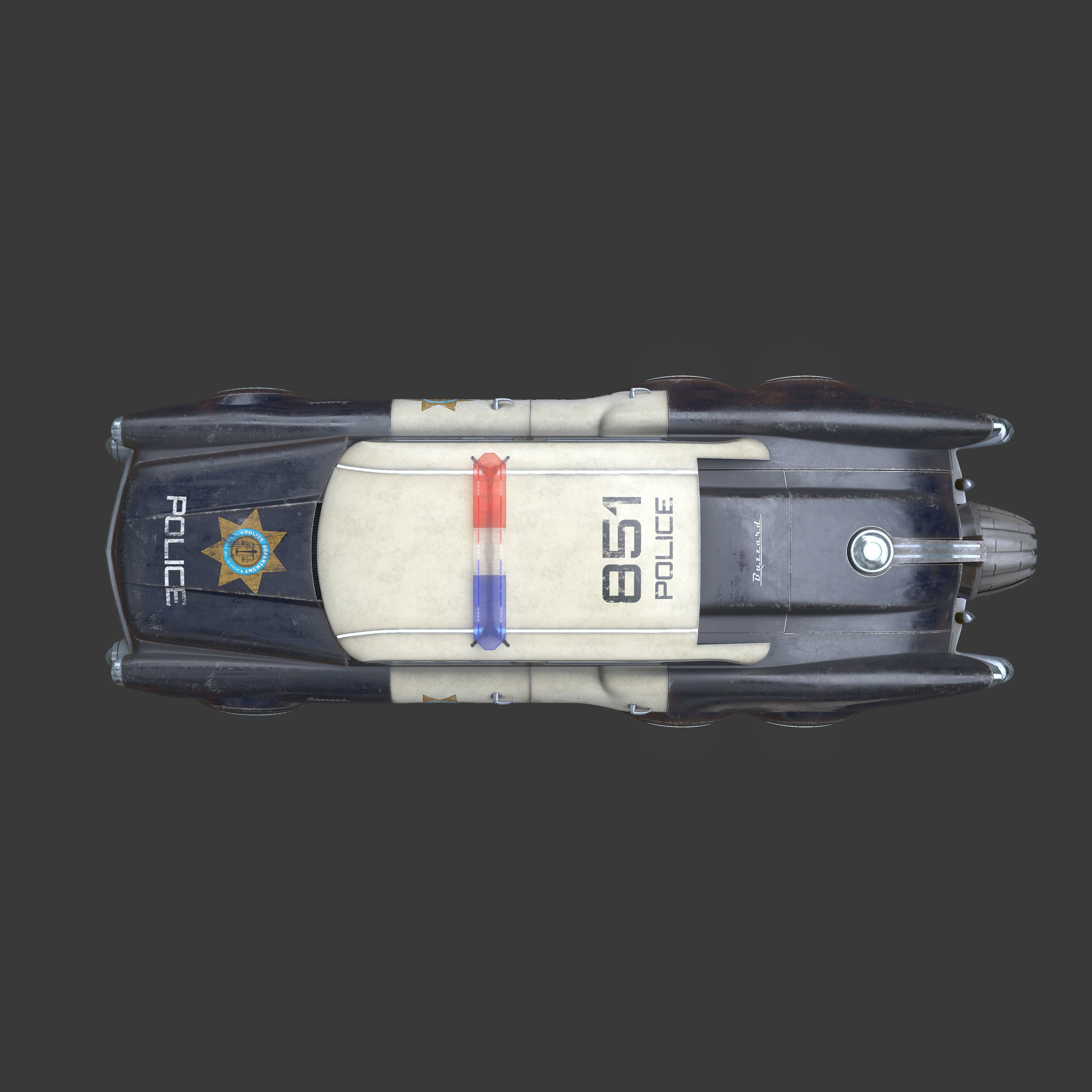 Futuristic Flying Car - PBR Game-Ready 3D Model - View 13