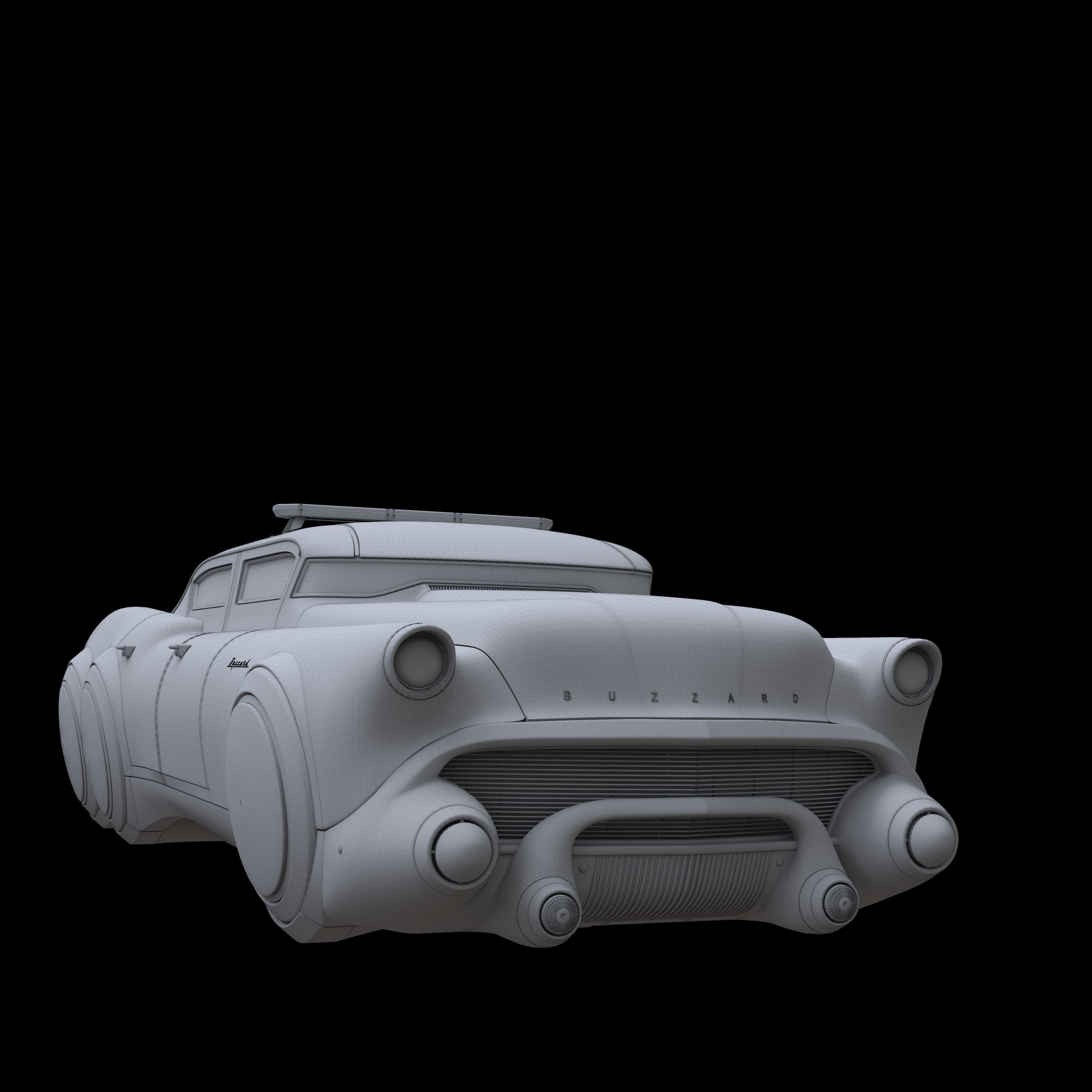 Futuristic Flying Car - PBR Game-Ready 3D Model - View 21