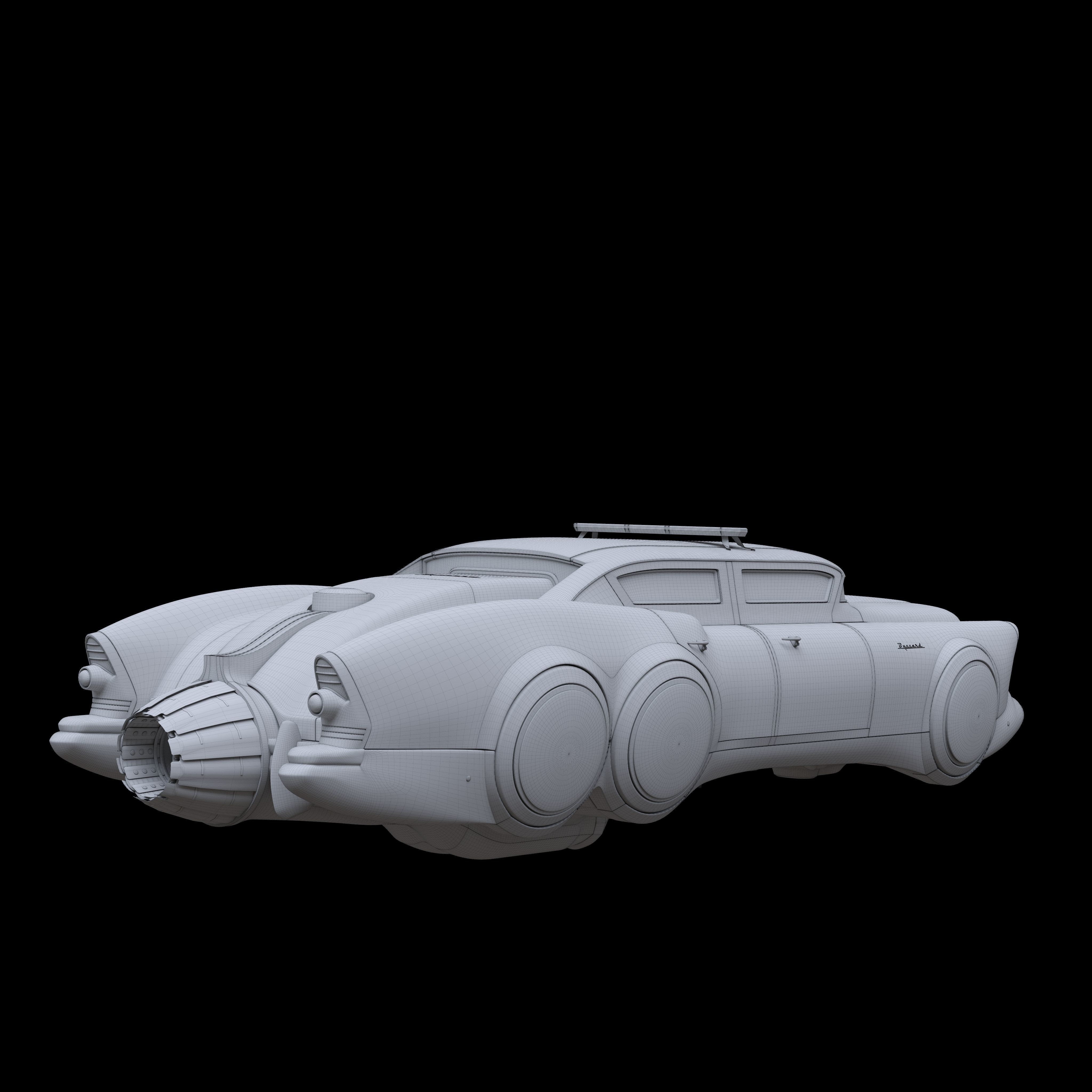 Futuristic Flying Car - PBR Game-Ready 3D Model - View 25