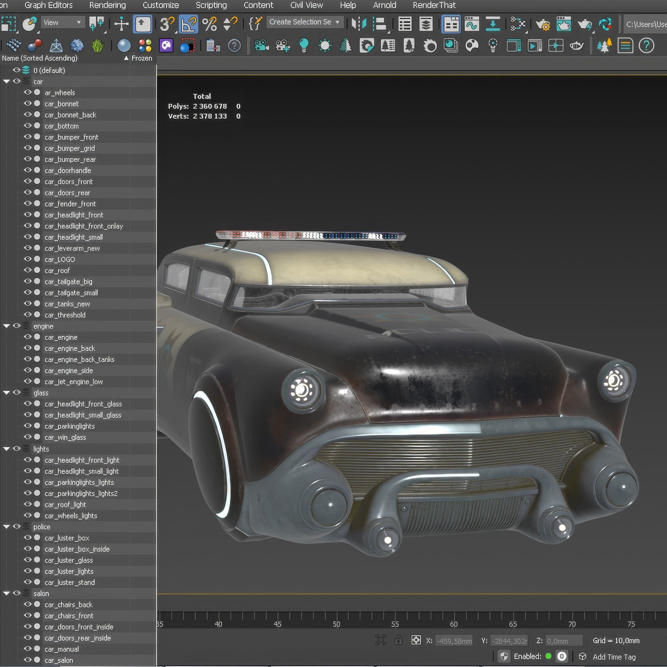 Futuristic Flying Car - PBR Game-Ready 3D Model - View 3