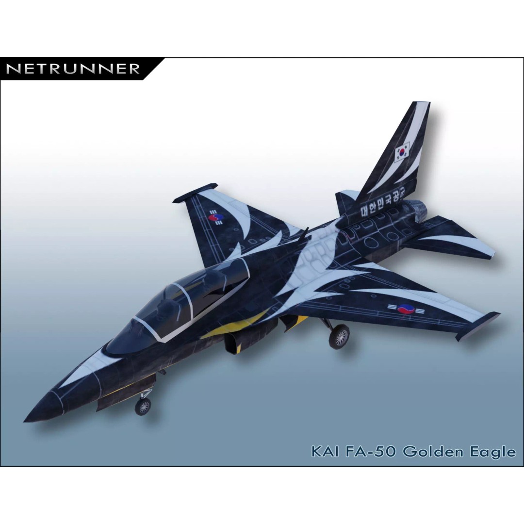KAI FA-50 Golden Eagle 3D Model – Low Poly Rigged Fighter Jet, FBX - View 2