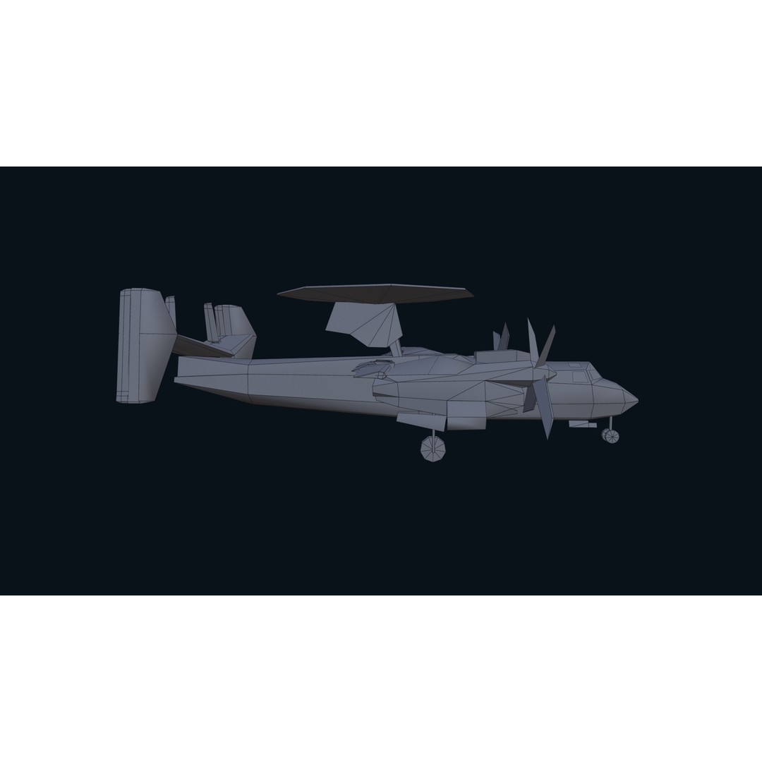 E2 Hawkeye 3D Model – Low Poly Military Aircraft, Game Ready FBX