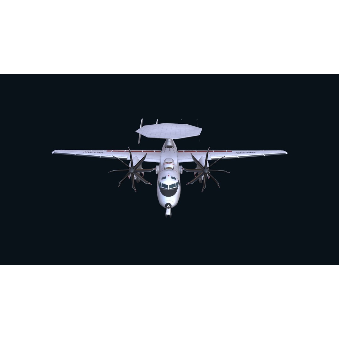 E2 Hawkeye 3D Model – Low Poly Military Aircraft, Game Ready FBX - View 12