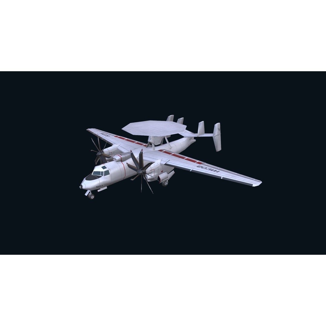 E2 Hawkeye 3D Model – Low Poly Military Aircraft, Game Ready FBX - View 15