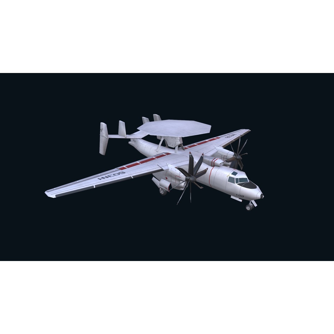E2 Hawkeye 3D Model – Low Poly Military Aircraft, Game Ready FBX - View 17