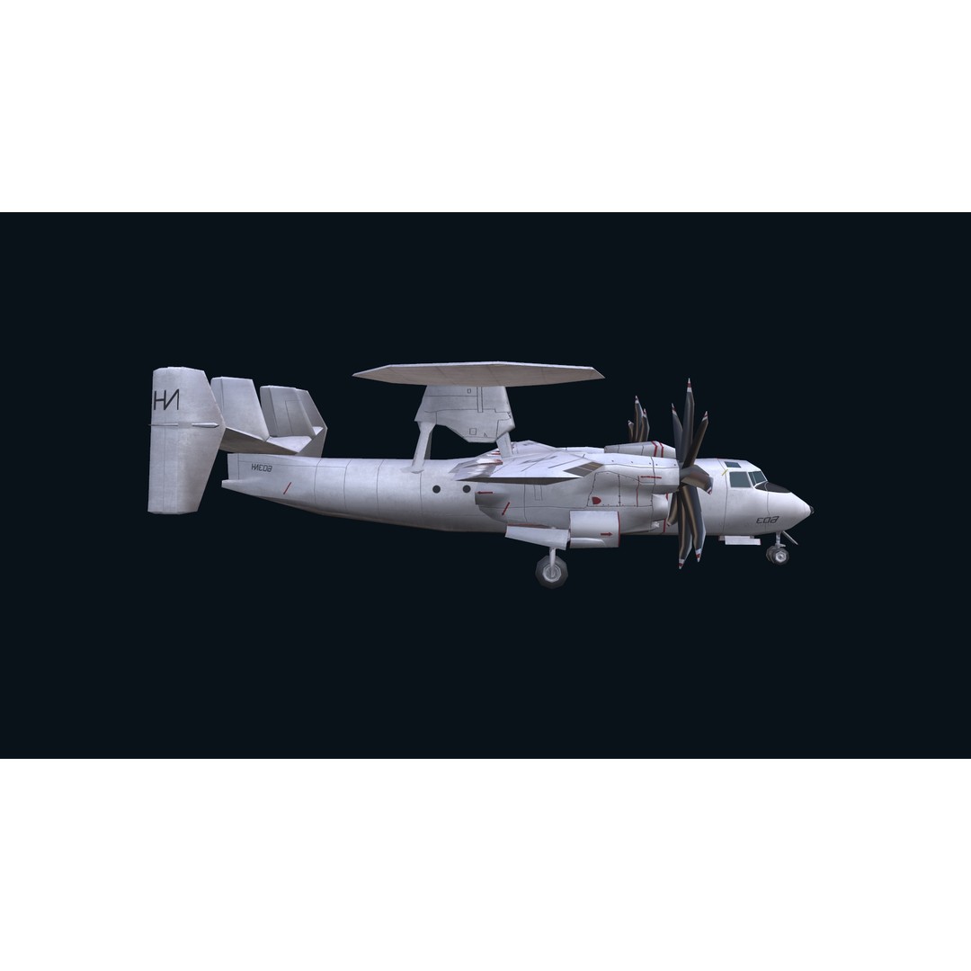 E2 Hawkeye 3D Model – Low Poly Military Aircraft, Game Ready FBX - View 18