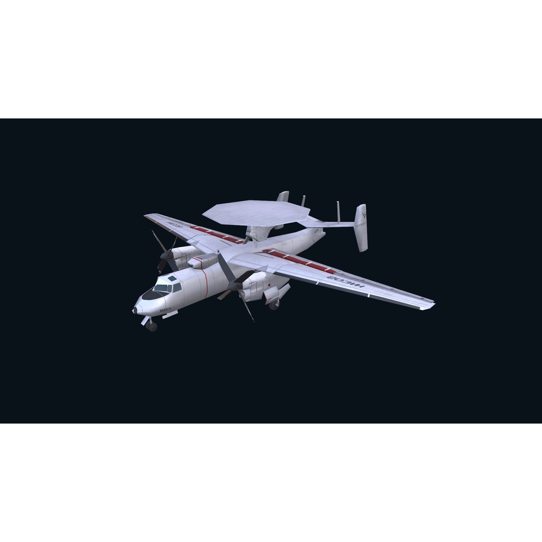 E2 Hawkeye 3D Model – Low Poly Military Aircraft, Game Ready FBX - View 19