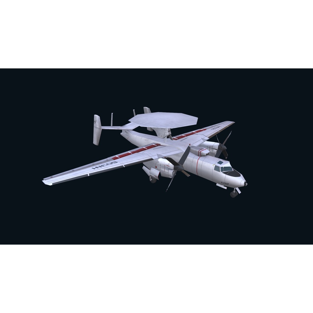 E2 Hawkeye 3D Model – Low Poly Military Aircraft, Game Ready FBX - View 21