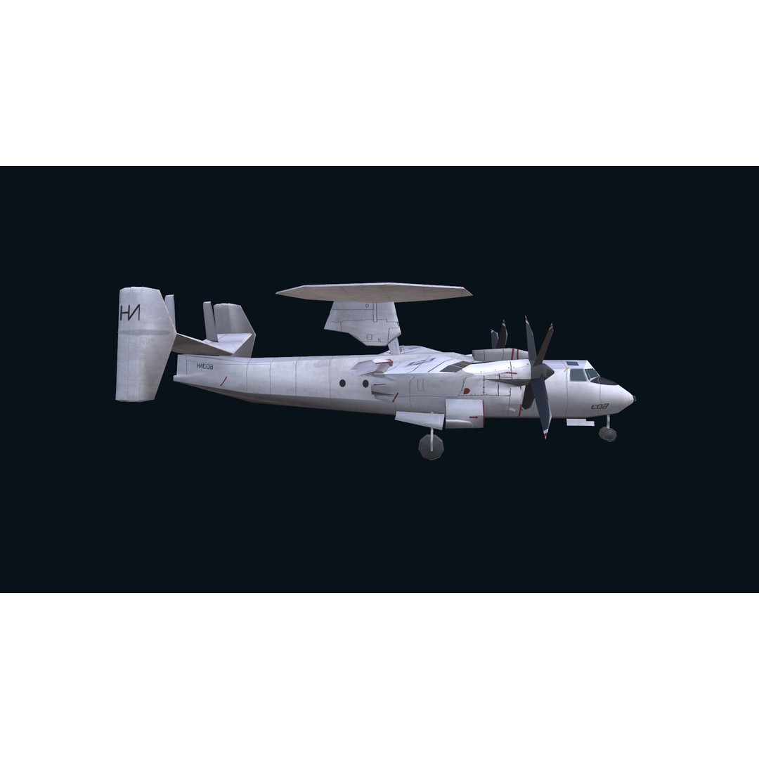 E2 Hawkeye 3D Model – Low Poly Military Aircraft, Game Ready FBX - View 22