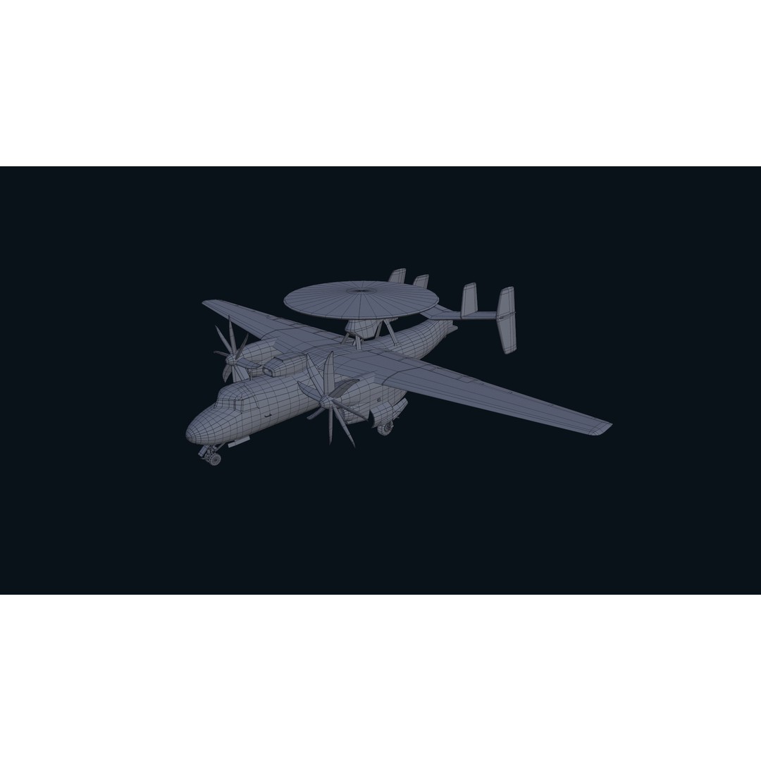 E2 Hawkeye 3D Model – Low Poly Military Aircraft, Game Ready FBX - View 23