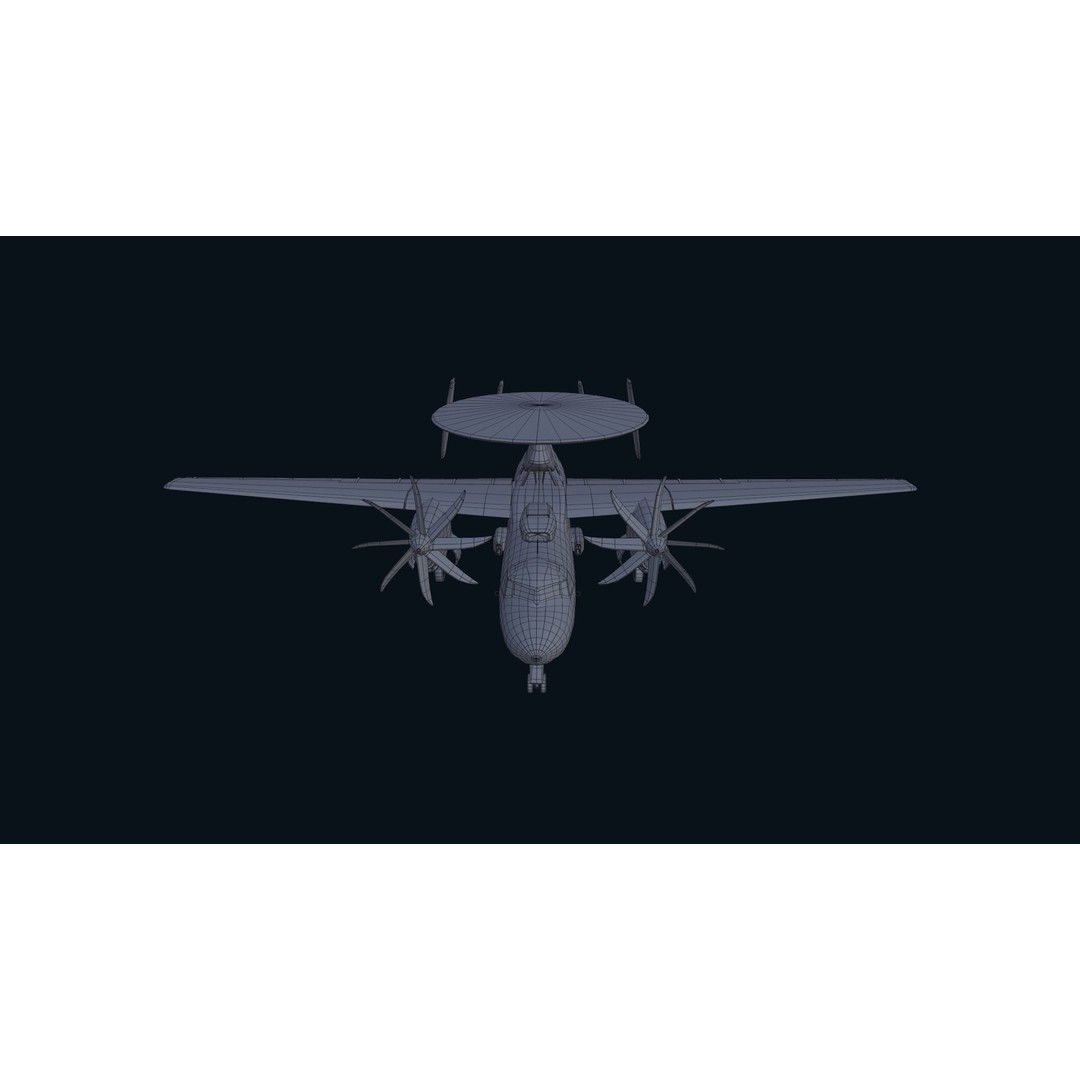 E2 Hawkeye 3D Model – Low Poly Military Aircraft, Game Ready FBX - View 24