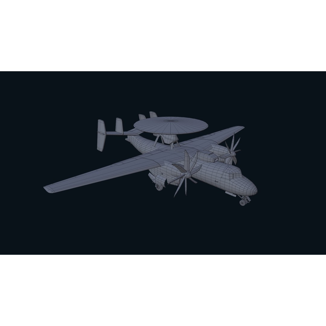 E2 Hawkeye 3D Model – Low Poly Military Aircraft, Game Ready FBX - View 25