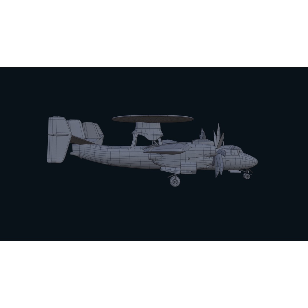 E2 Hawkeye 3D Model – Low Poly Military Aircraft, Game Ready FBX - View 26