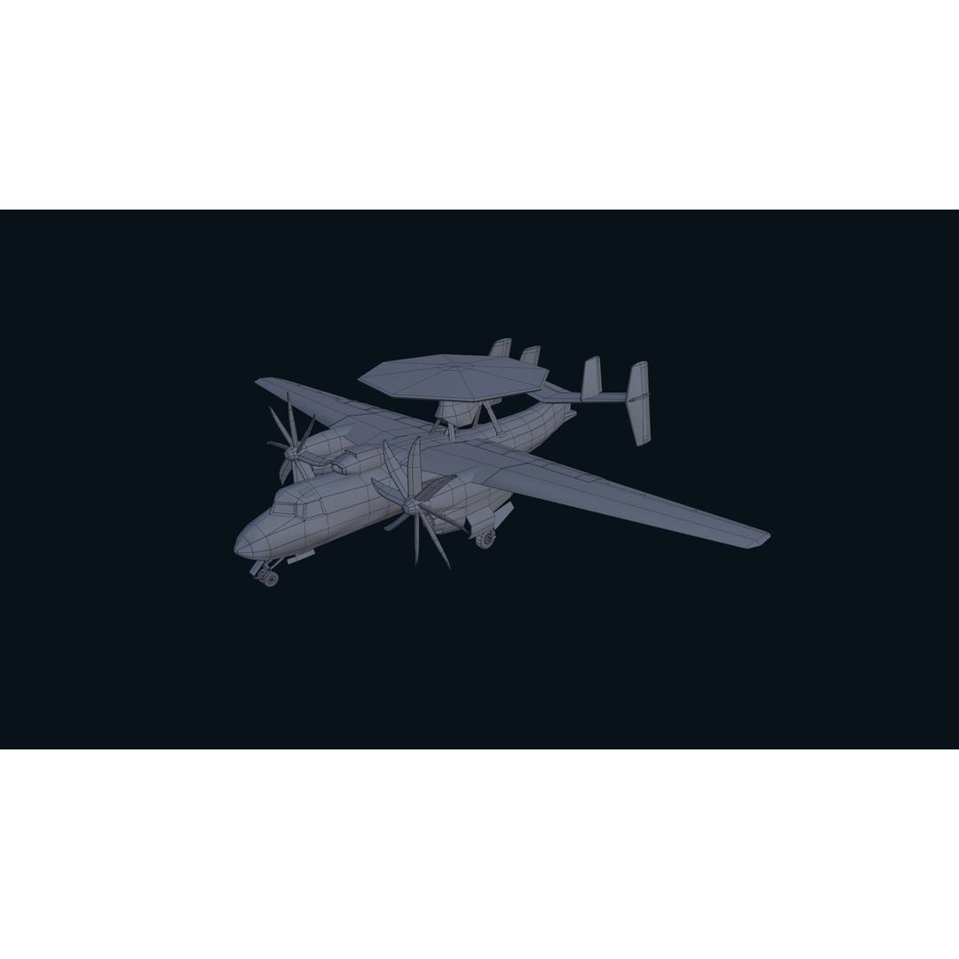 E2 Hawkeye 3D Model – Low Poly Military Aircraft, Game Ready FBX - View 27
