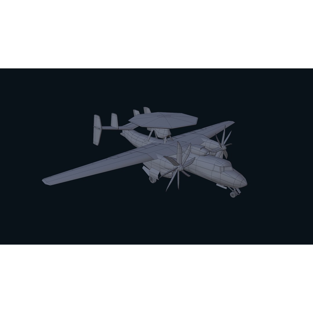 E2 Hawkeye 3D Model – Low Poly Military Aircraft, Game Ready FBX - View 29