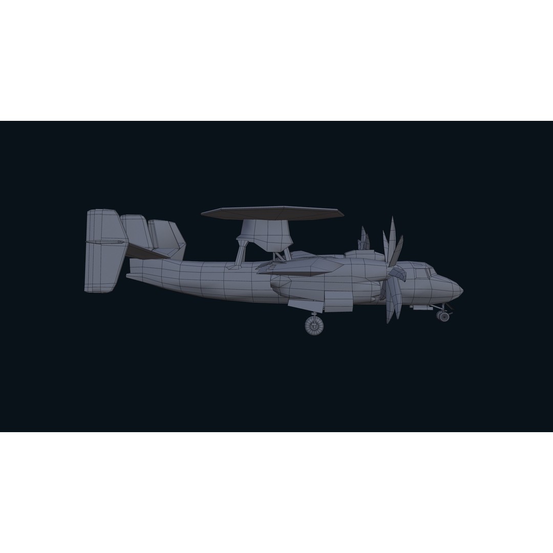 E2 Hawkeye 3D Model – Low Poly Military Aircraft, Game Ready FBX - View 30