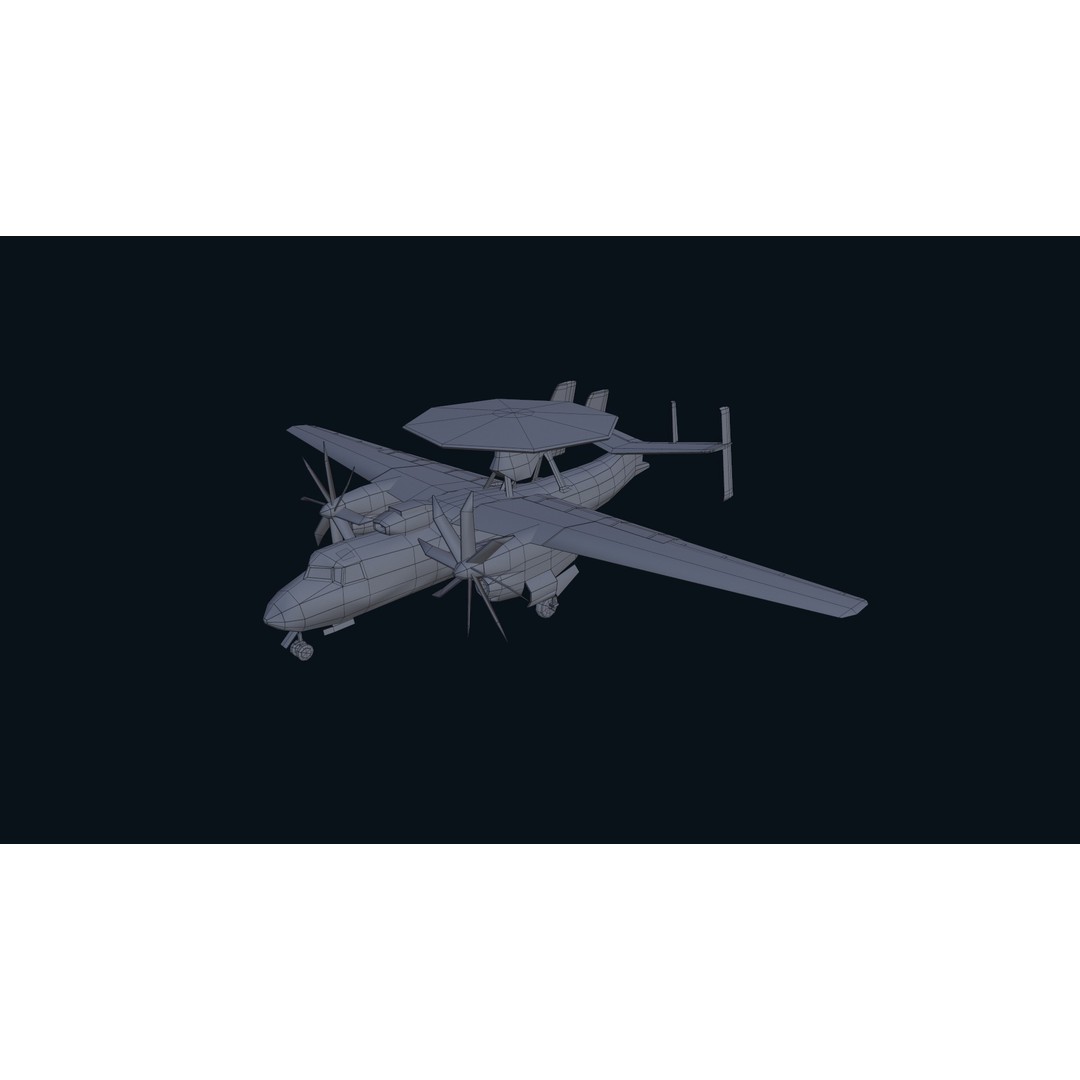E2 Hawkeye 3D Model – Low Poly Military Aircraft, Game Ready FBX - View 31