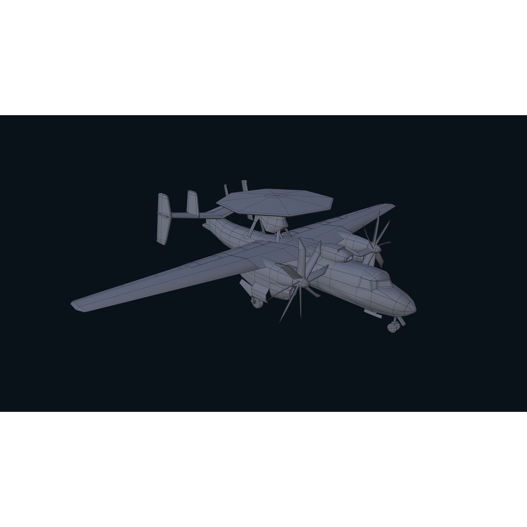 E2 Hawkeye 3D Model – Low Poly Military Aircraft, Game Ready FBX - View 33