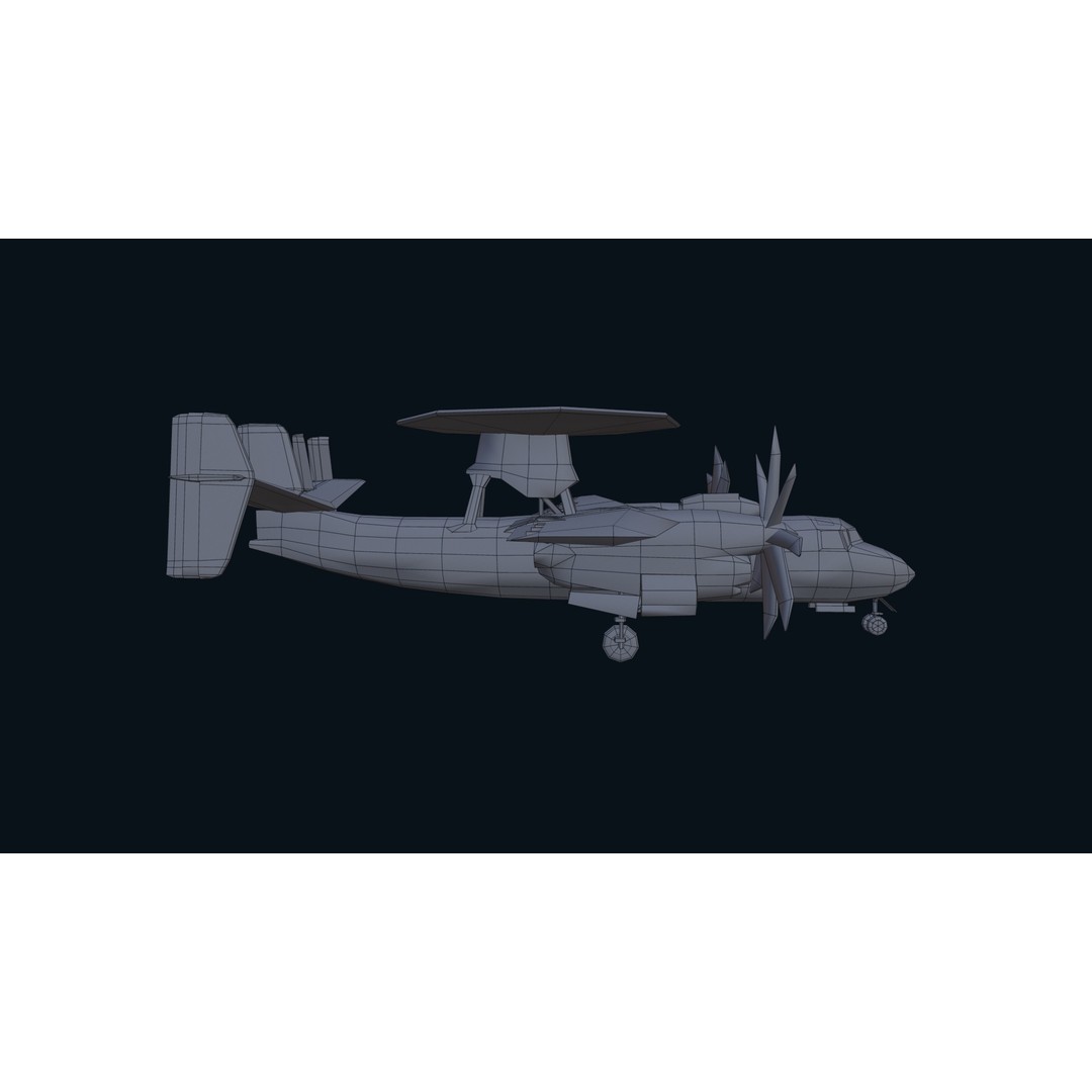 E2 Hawkeye 3D Model – Low Poly Military Aircraft, Game Ready FBX - View 34
