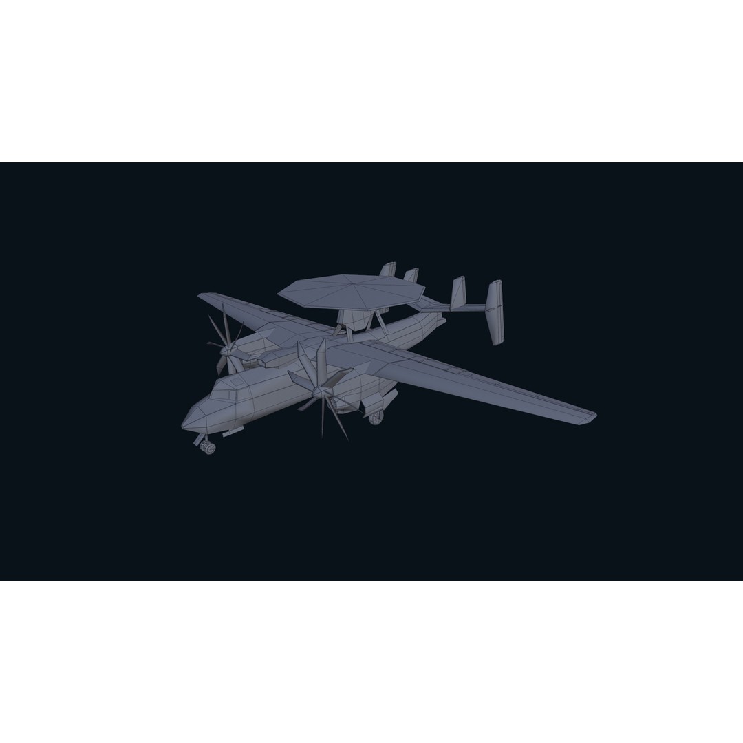 E2 Hawkeye 3D Model – Low Poly Military Aircraft, Game Ready FBX - View 35