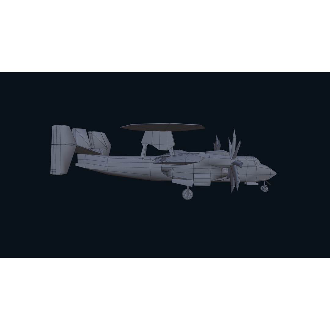E2 Hawkeye 3D Model – Low Poly Military Aircraft, Game Ready FBX - View 38