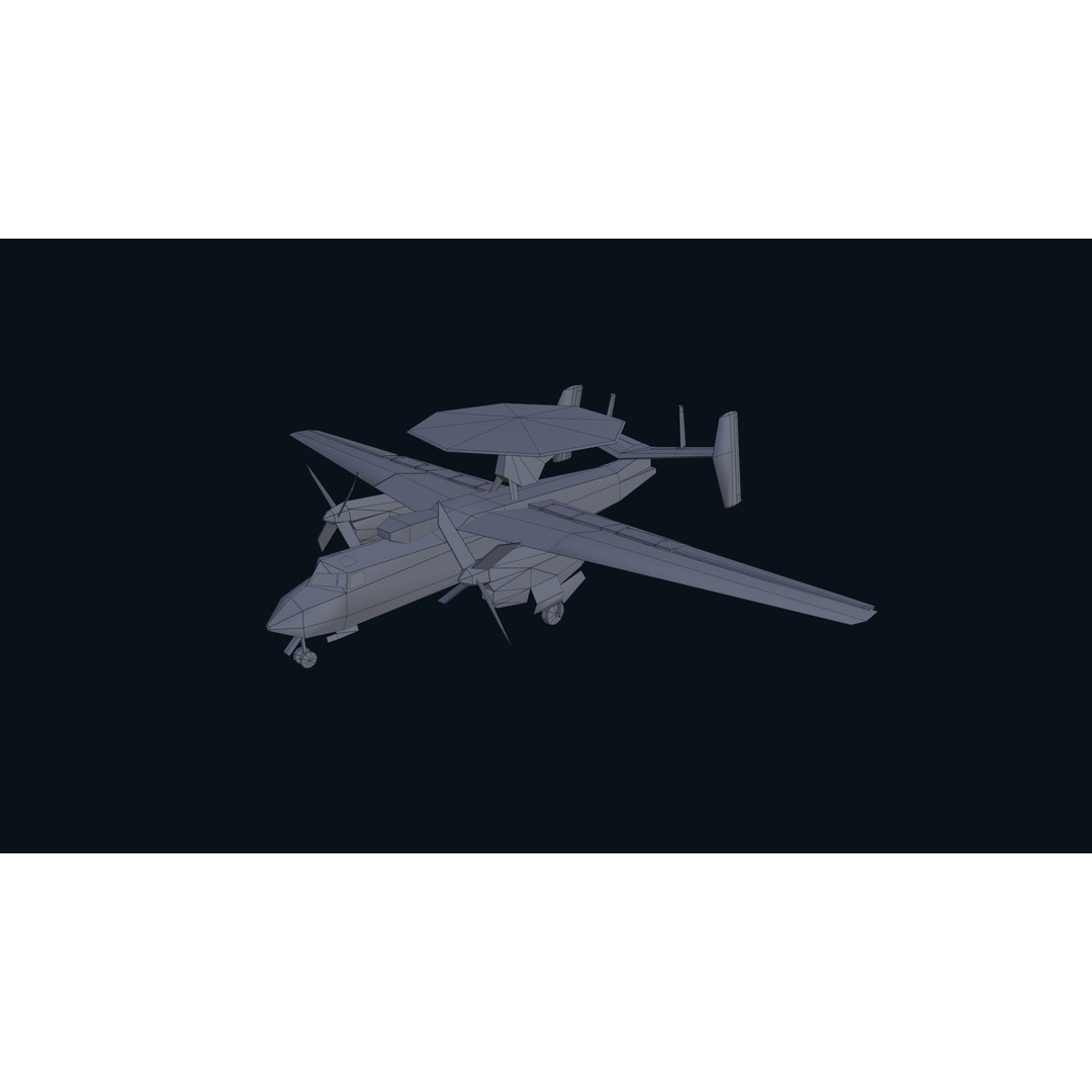 E2 Hawkeye 3D Model – Low Poly Military Aircraft, Game Ready FBX - View 39