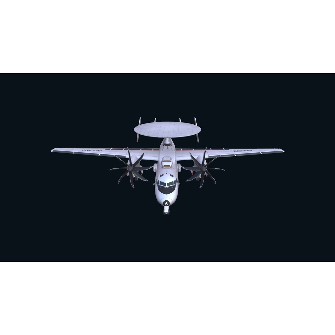 E2 Hawkeye 3D Model – Low Poly Military Aircraft, Game Ready FBX - View 4