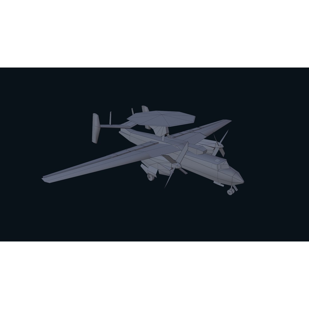 E2 Hawkeye 3D Model – Low Poly Military Aircraft, Game Ready FBX - View 41
