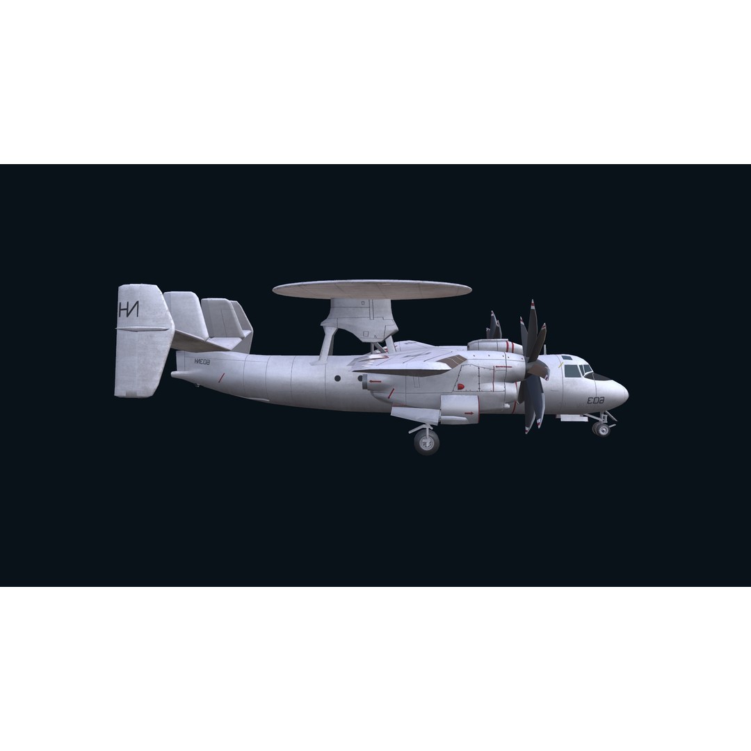 E2 Hawkeye 3D Model – Low Poly Military Aircraft, Game Ready FBX - View 6