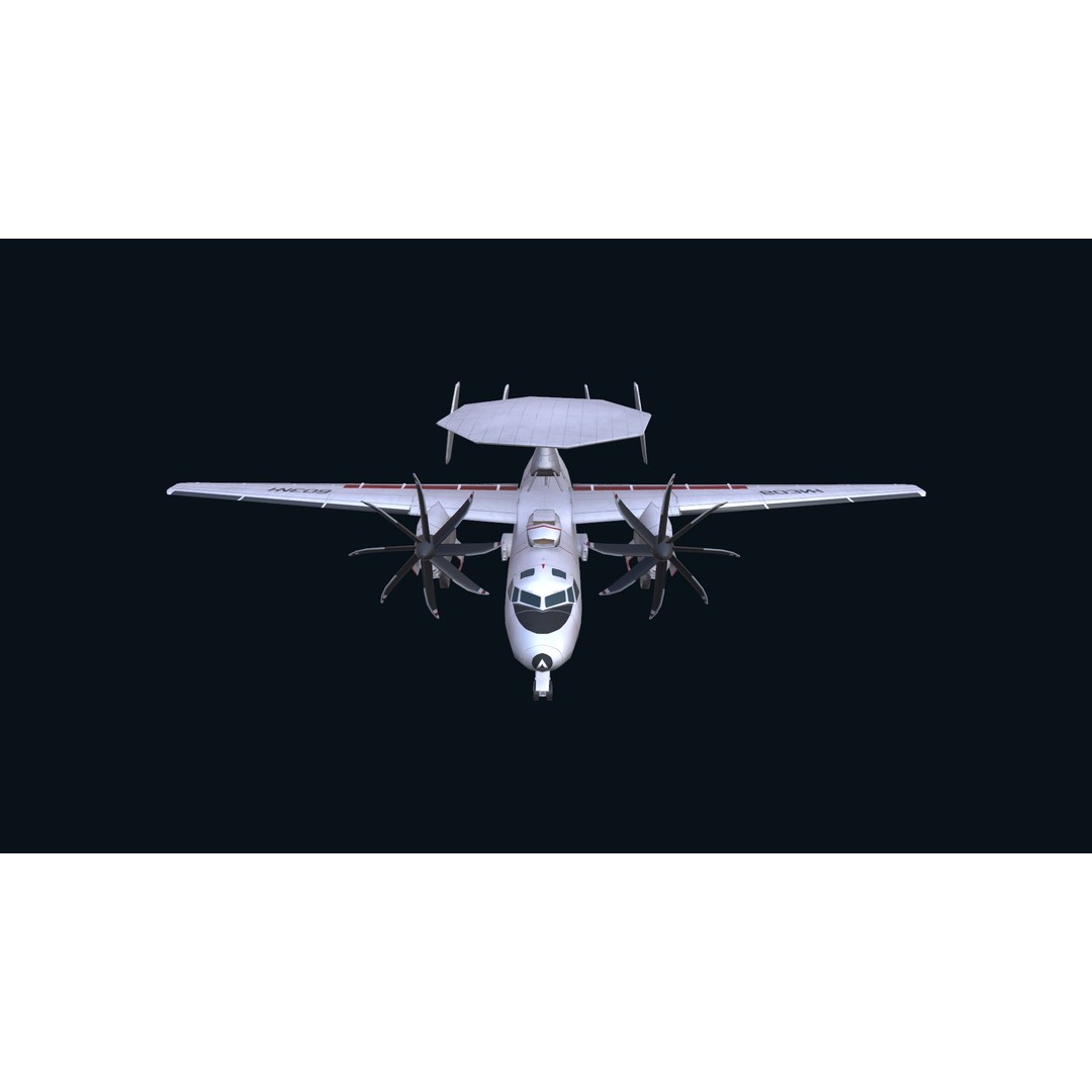 E2 Hawkeye 3D Model – Low Poly Military Aircraft, Game Ready FBX - View 8