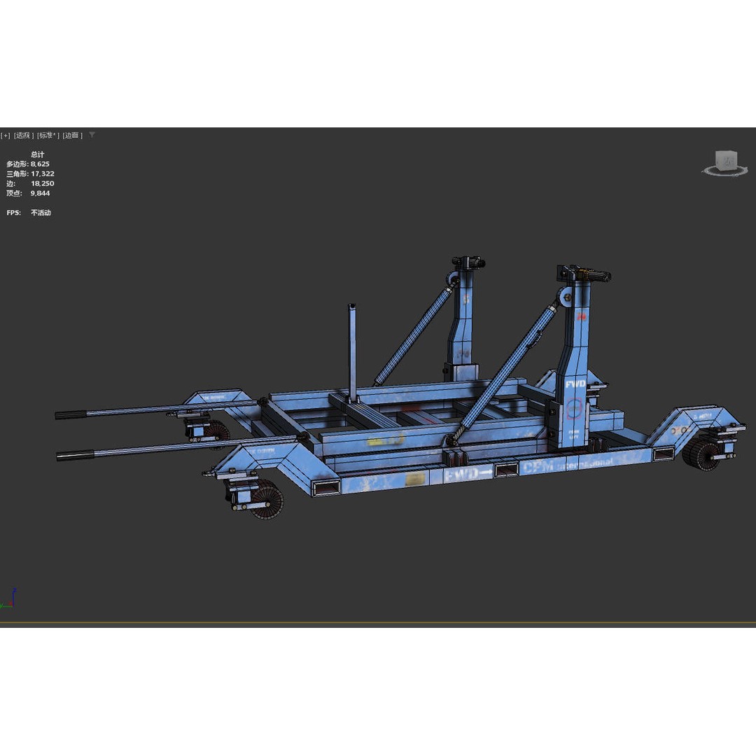 CFM56-7B Engine Trailer 3D Model – Low Poly Aircraft Asset, FBX - View 10