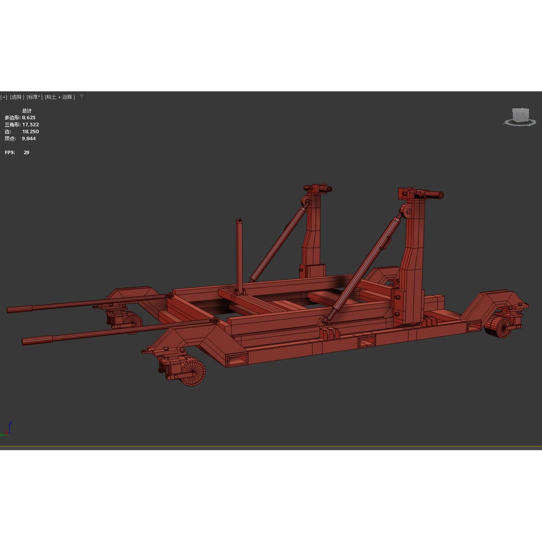 CFM56-7B Engine Trailer 3D Model – Low Poly Aircraft Asset, FBX - View 12