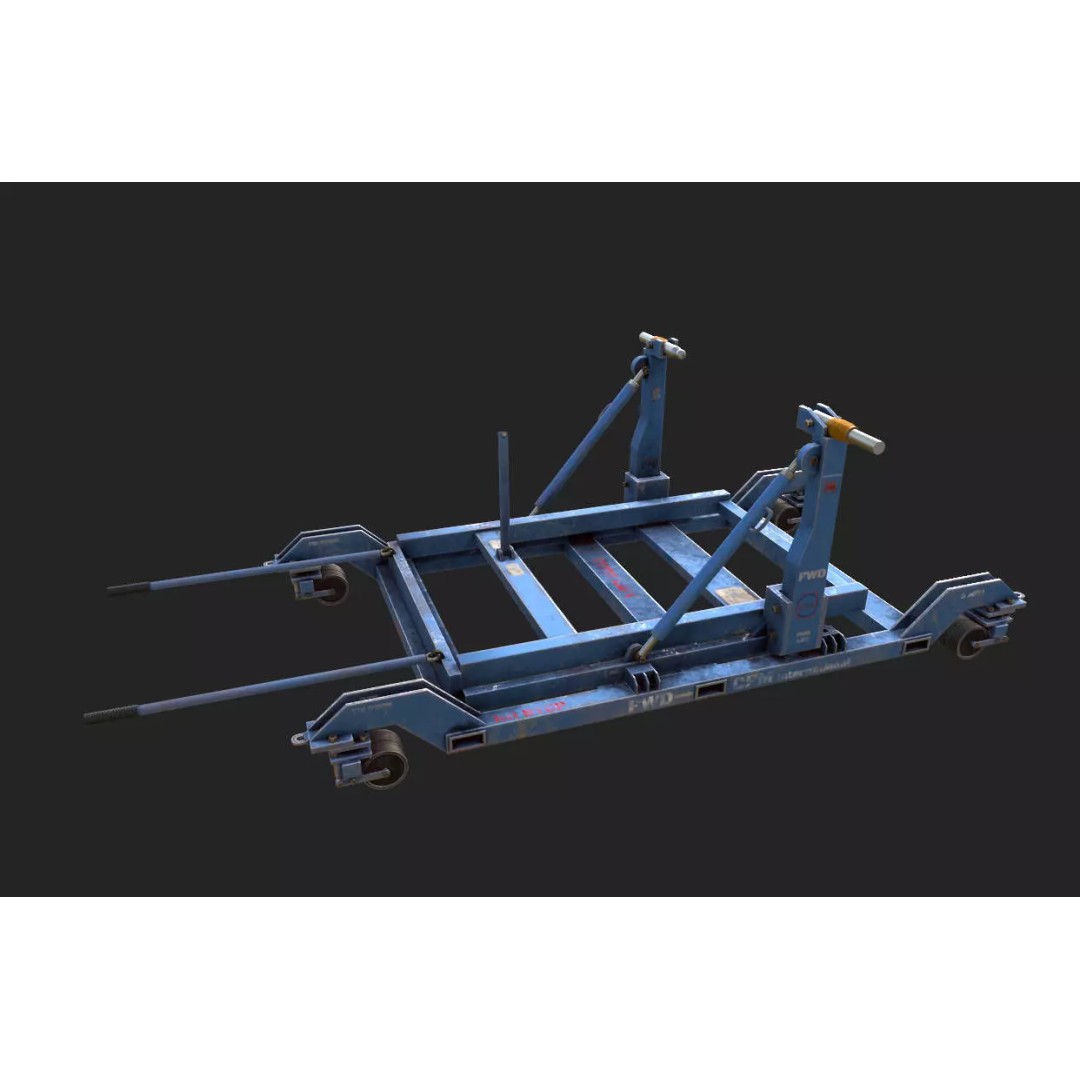 CFM56-7B Engine Trailer 3D Model – Low Poly Aircraft Asset, FBX - View 2