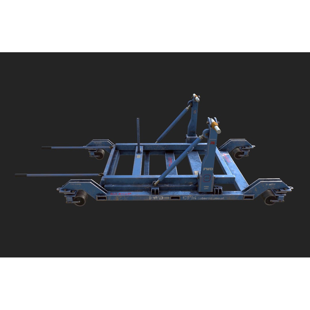 CFM56-7B Engine Trailer 3D Model – Low Poly Aircraft Asset, FBX - View 3