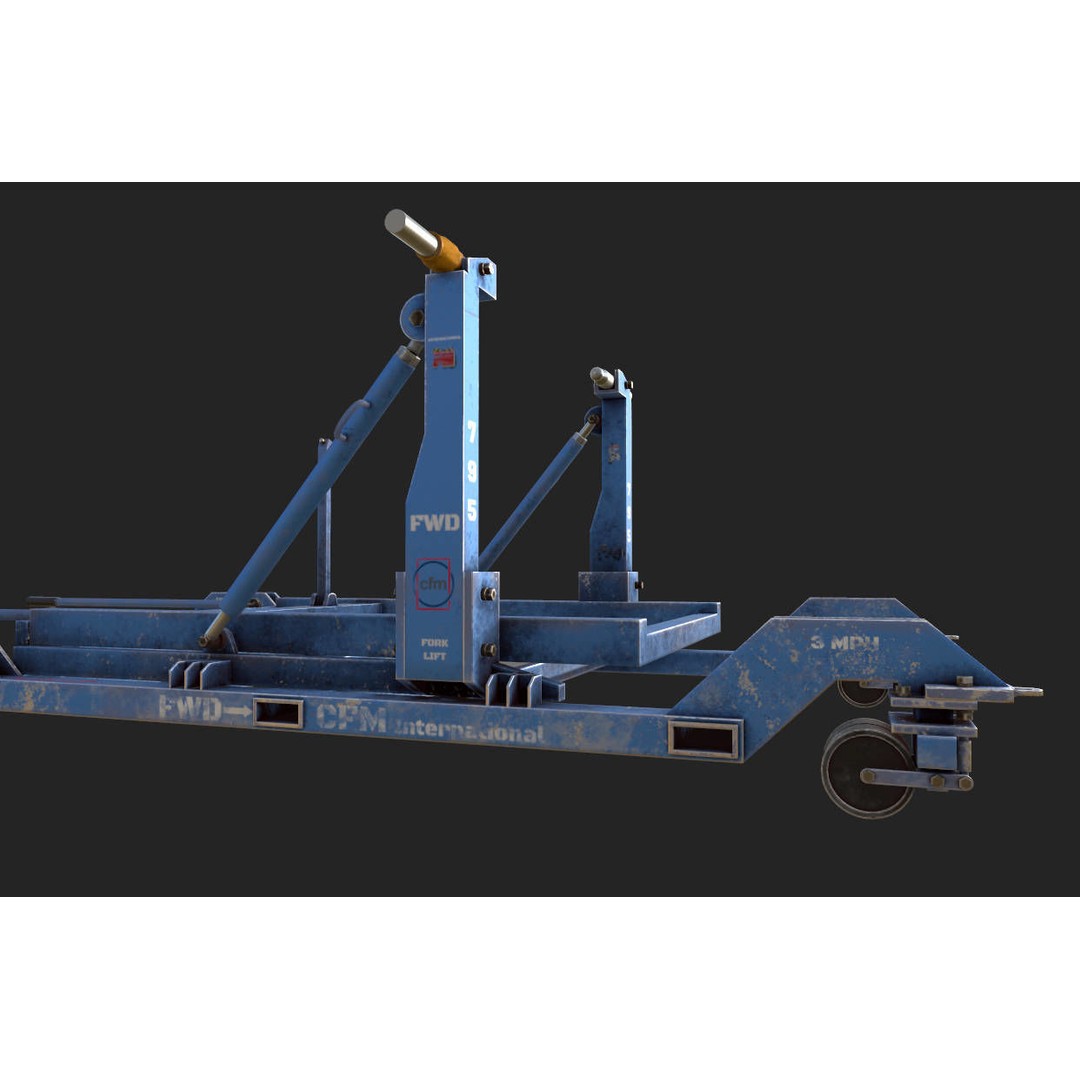 CFM56-7B Engine Trailer 3D Model – Low Poly Aircraft Asset, FBX - View 5