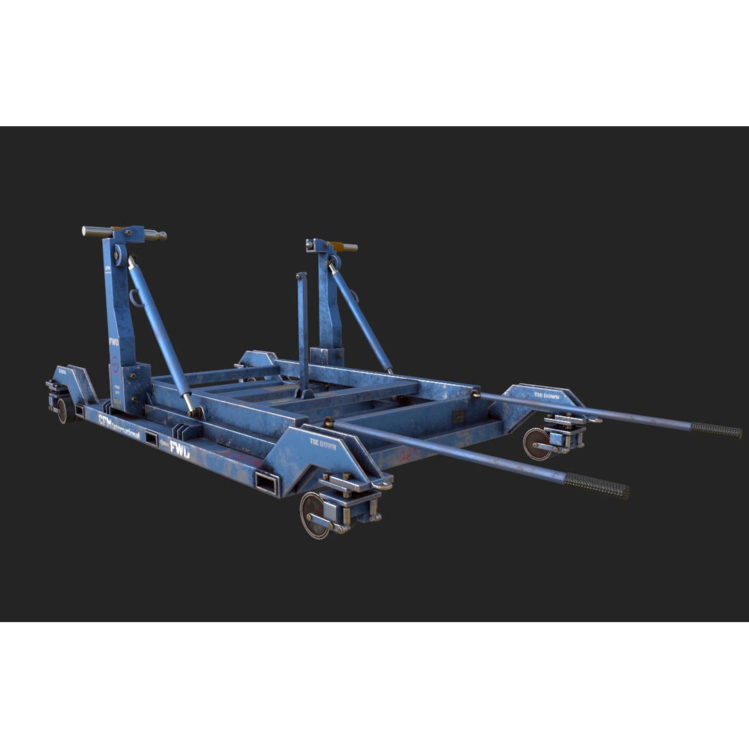 CFM56-7B Engine Trailer 3D Model – Low Poly Aircraft Asset, FBX - View 7